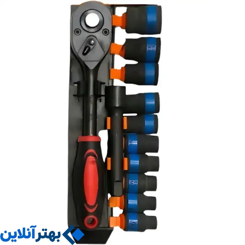 آچار بکس 12 پارچه فشار قوی فولادی با درایور 1/2 اینچ