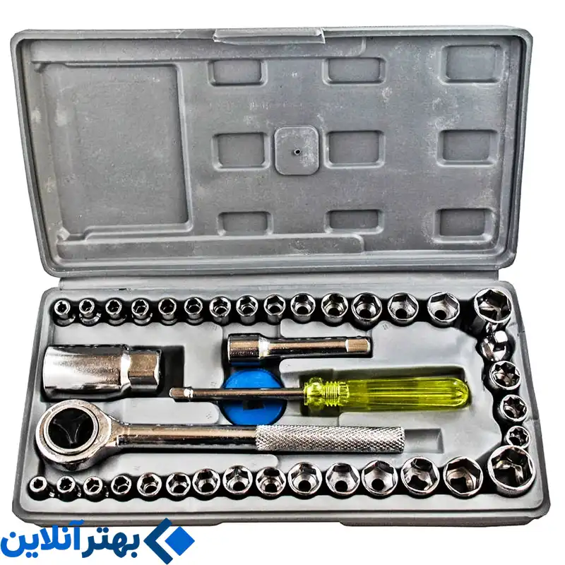 مجموعه آچار بکس 40 عددی فولاد سختکاری شده کروم