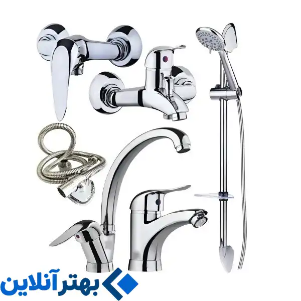 ست شیرآلات پارس آکوا مدل یاس مجموعه 6 عددی