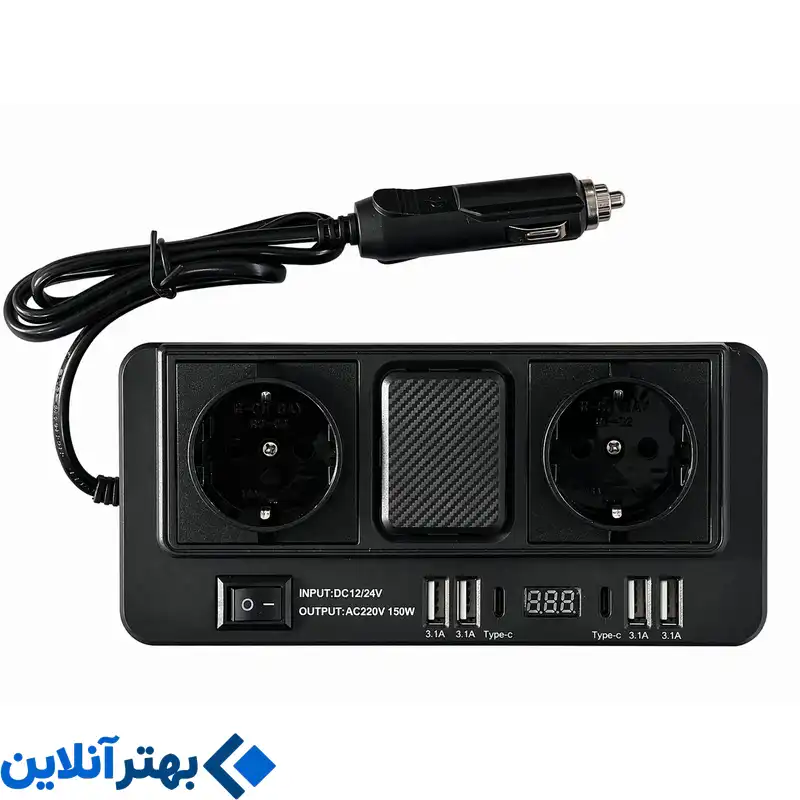 مبدل برق خودرو این کار مدل 150W NO.1668